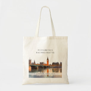 Bolso De Tela Londres Silueta Acuarela Despedida de Soltera