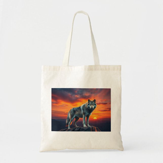 Bolso De Tela Lone Wolf at Sunset (Frente)