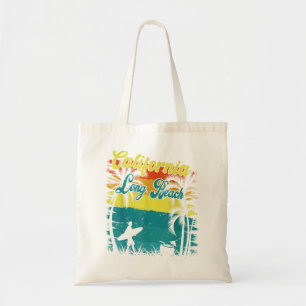 Bolso De Tela Long Beach California Beach Retro Vintage Sunset S