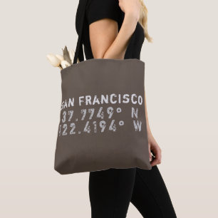 Bolso De Tela Longitud de la latitud de San Francisco