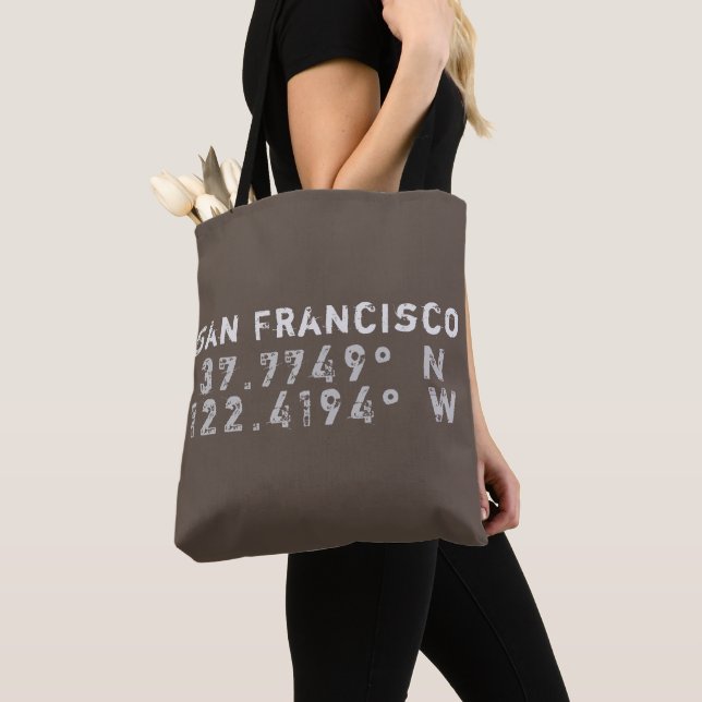 Bolso De Tela Longitud de la latitud de San Francisco (Detalle)