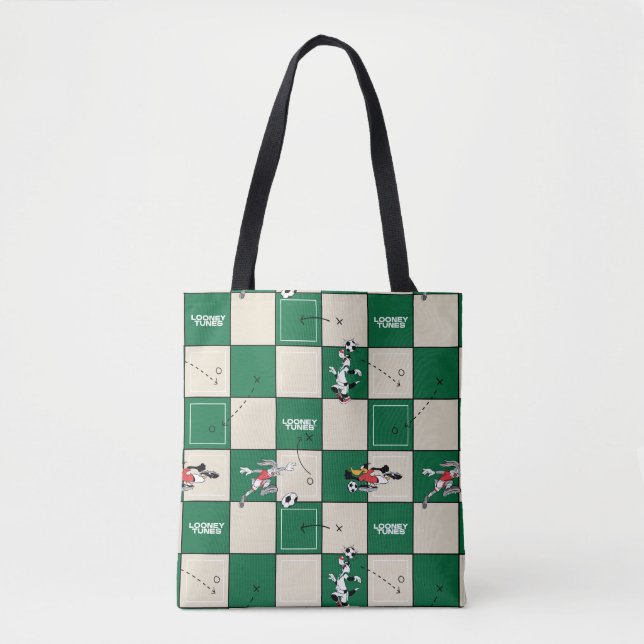 Bolso De Tela LOONEY TUNES™ Soccer Grid Pattern (Anverso)