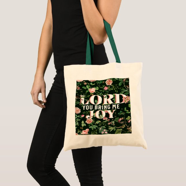 Bolso De Tela Lord You Bring Me Joy - Rosas (Anverso (producto))