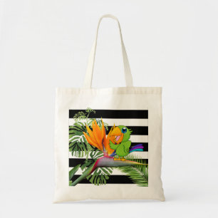 Bolso De Tela Loro, Caudata, Hojas de Palma, Rayas