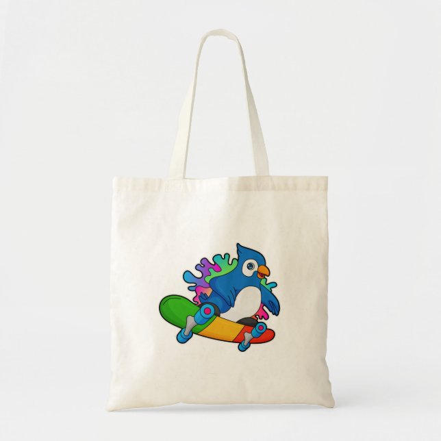 Bolso De Tela Loro como patineta con patineta (Frente)