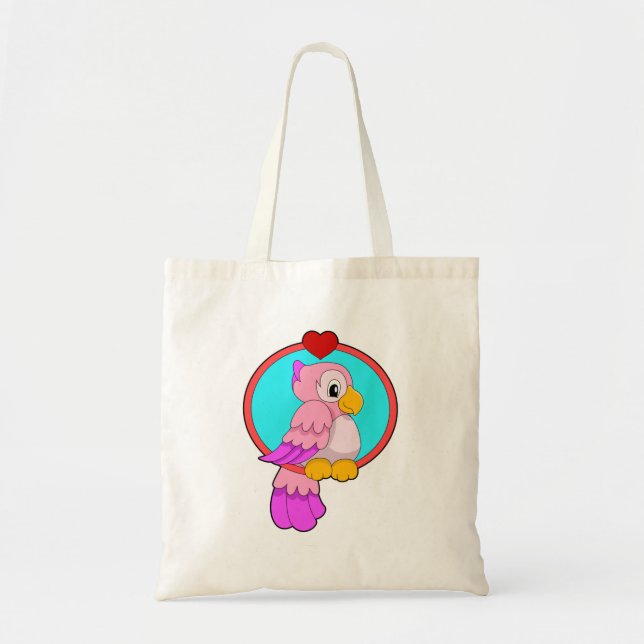 Bolso De Tela Loro con corazón (Frente)