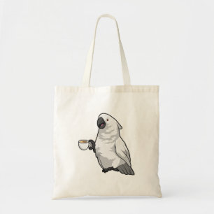 Bolso De Tela Loro con taza de café