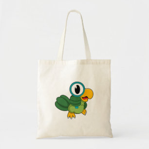 Bolso De Tela Loro con vidrio de aumento
