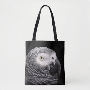 Bolso De Tela Loro del gris africano
