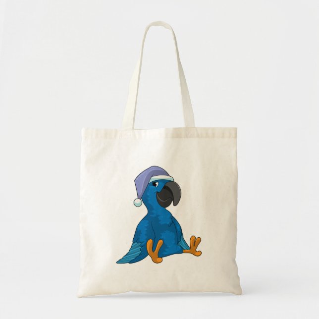 Bolso De Tela Loro durmiendo con gorra nocturna (Frente)