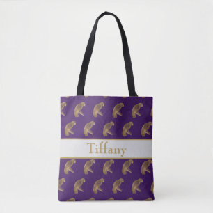 Bolso De Tela Loro Encantador Púrpura