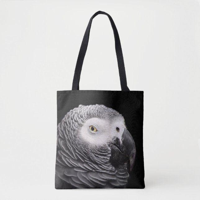 Bolso De Tela Loro gris africano (Anverso)