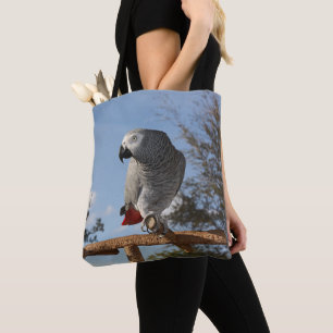 Bolso De Tela Loro imponente del gris africano
