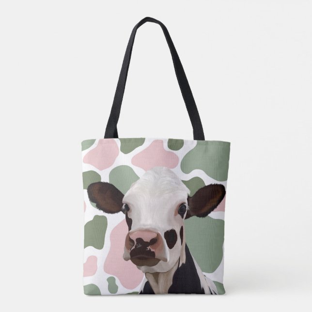 Bolso De Tela Los amantes de las vacas sabrán imprimir en forma  (Reverso)
