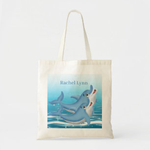Bolso De Tela los amantes de los delfines de playa lindos añaden