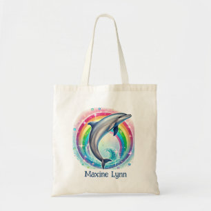Bolso De Tela Los amantes de los delfines pequeños añaden nombre