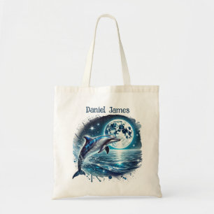 Bolso De Tela Los amantes de los delfines pequeños añaden nombre