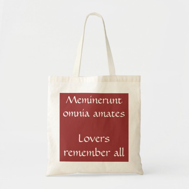 Bolso De Tela Los amantes recuerdan todo - cita latina (Frente)