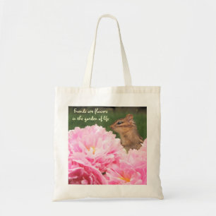 Bolso De Tela Los amigos son Peony Totebag de la cita de las