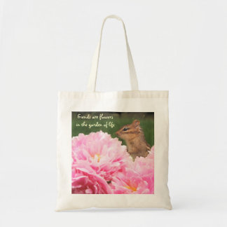Bolso De Tela Los amigos son Peony Totebag de la cita de las