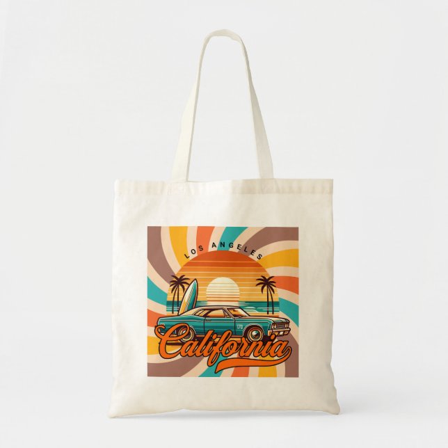 Bolso De Tela Los Angeles California Retro (Frente)