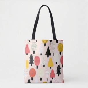 Bolso De Tela Los árboles de doodle son de un patrón inquebranta
