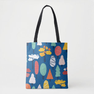 Bolso De Tela Los árboles de doodle son un patrón de niños vinta