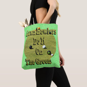 Bolso De Tela Los Bowlers De Césped Lo Hacen En El Verde, Gracio