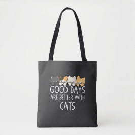 Bolso De Tela Los buenos días son mejores con gatos Cita acogedo
