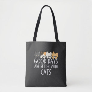 Bolso De Tela Los buenos días son mejores con gatos Cita acogedo