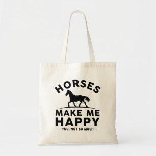Bolso De Tela Los Caballos Me Hacen Feliz No Tanto