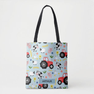 Bolso De Tela Los chicos recortan el patrón animal de la granja