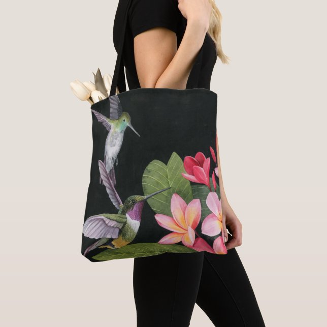 Bolso De Tela Los colibríes en la Plumeria (Detalle)