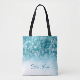 Bolso De Tela Los copos de nieve elegantes personalizaron la