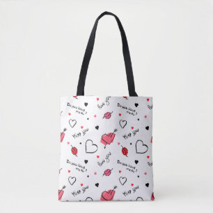 Bolso De Tela Los corazones de San Valentín se marcan sin proble