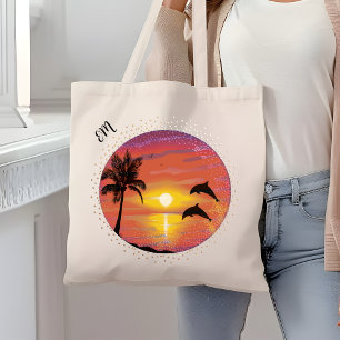 Bolso De Tela Los delfines de la bonito juegan en las iniciativa