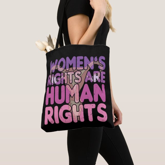 Bolso De Tela Los derechos de la mujer son derechos humanos (Detalle)