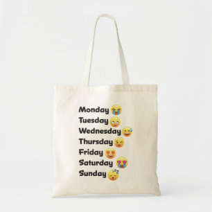 Bolso De Tela Los días divertidos de la emoji de la semana hace