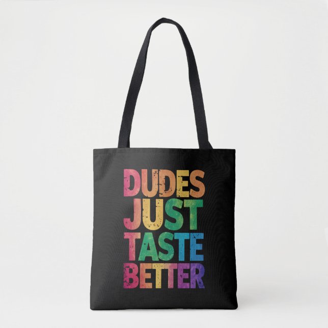 Bolso De Tela Los Dudes Sencillamente Gustan Por El Orgullo Gay  (Anverso)