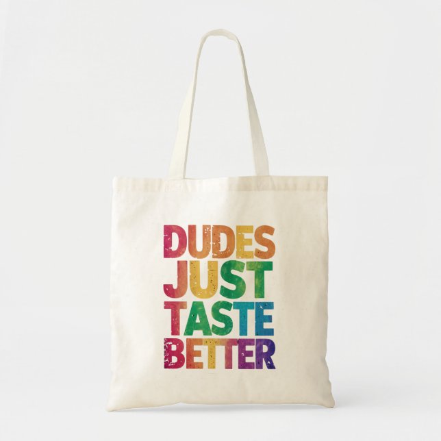 Bolso De Tela Los Dudes Sencillamente Gustan Por El Orgullo Gay  (Frente)