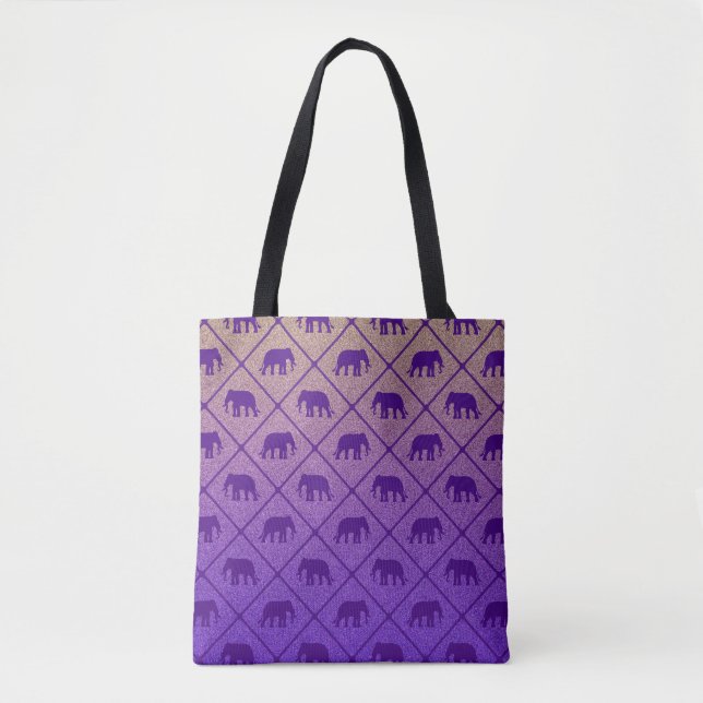 Bolso De Tela Los elefantes modelan en fondo ruidoso de la (Anverso)