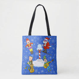 Bolso De Tela Los elfos músicos con Navidades de Santa Claus toc