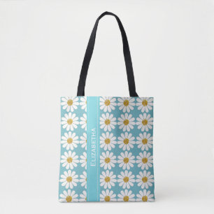 Bolso De Tela Los estampados de flores de las margaritas blancas