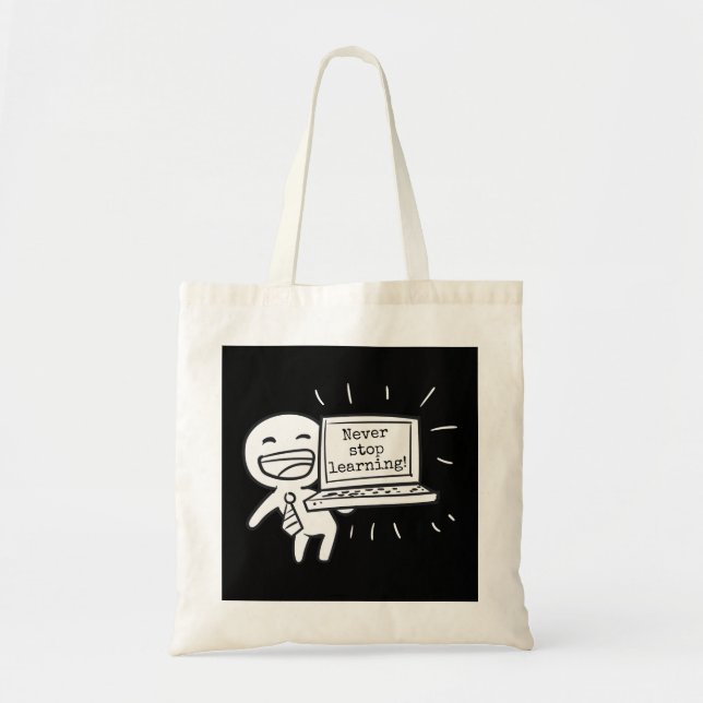 Bolso De Tela Los estudiantes de computación nunca dejan de apre (Frente)
