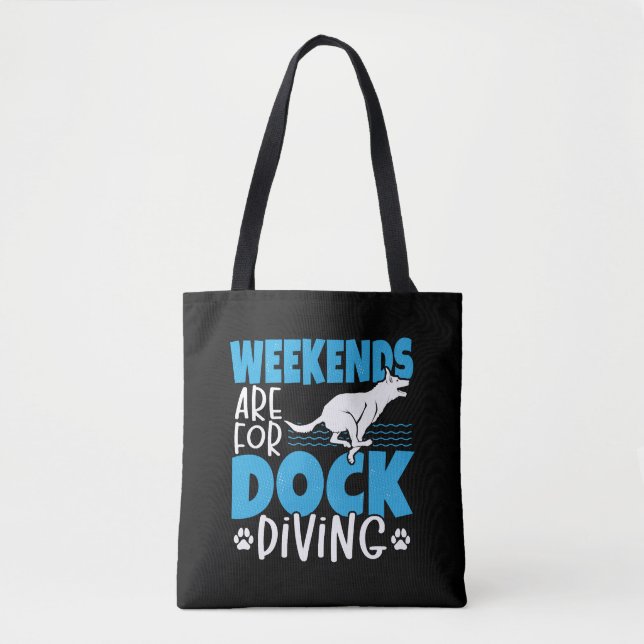 Bolso De Tela Los Fines De Semana Son Para Salto De Perro Buceo (Anverso)