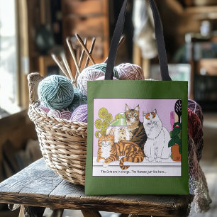 Bolso De Tela Los gatos están a cargo