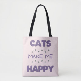 Bolso De Tela Los gatos me hacen feliz