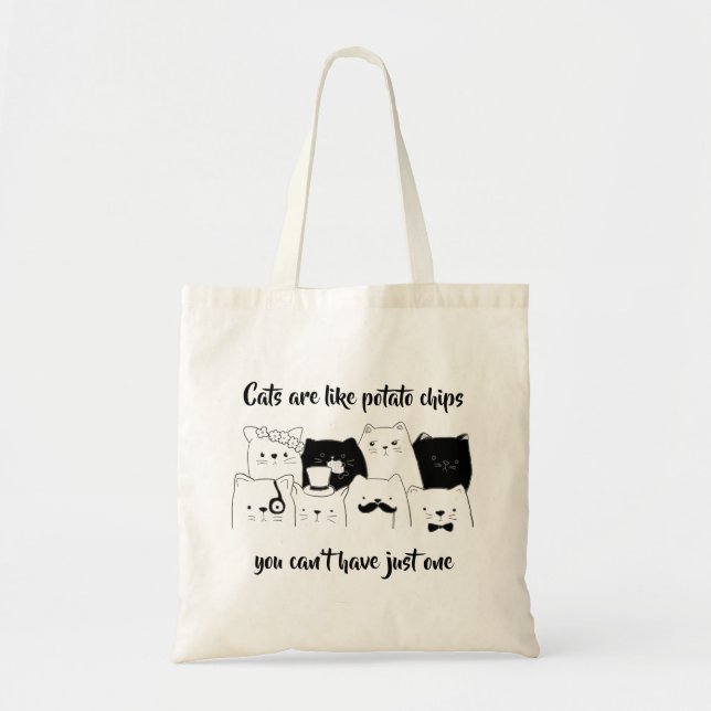 Bolso De Tela Los gatos son como doodle del gato de //de las (Frente)