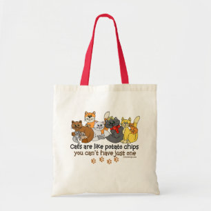 Bolso De Tela Los gatos son como las patatas fritas