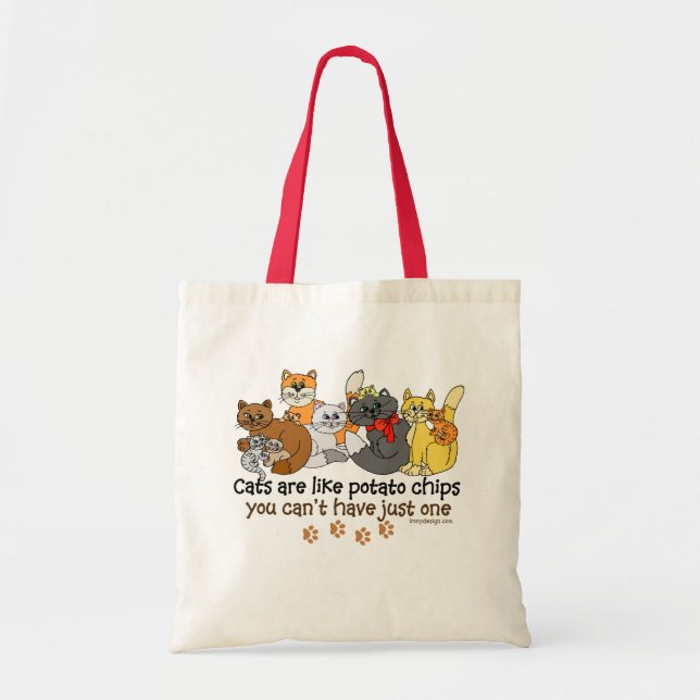 Bolso De Tela Los gatos son como papas fritas (Frente)